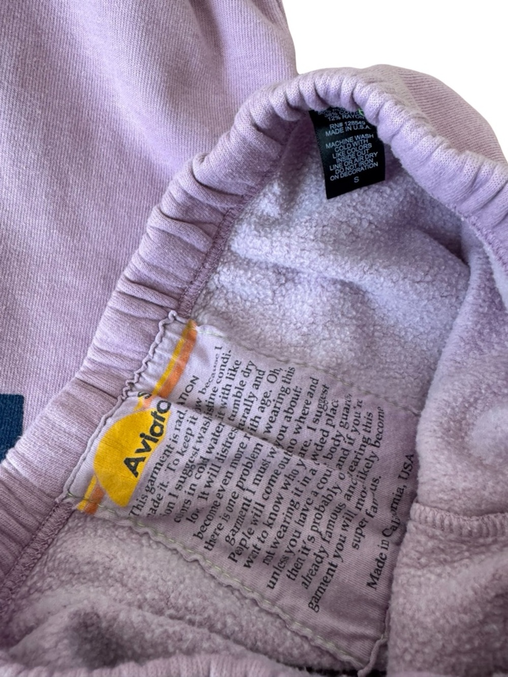 AVIATOR NATION 2 SWEATPANTS - MAUVE Sz Small - Picture 6 of 9